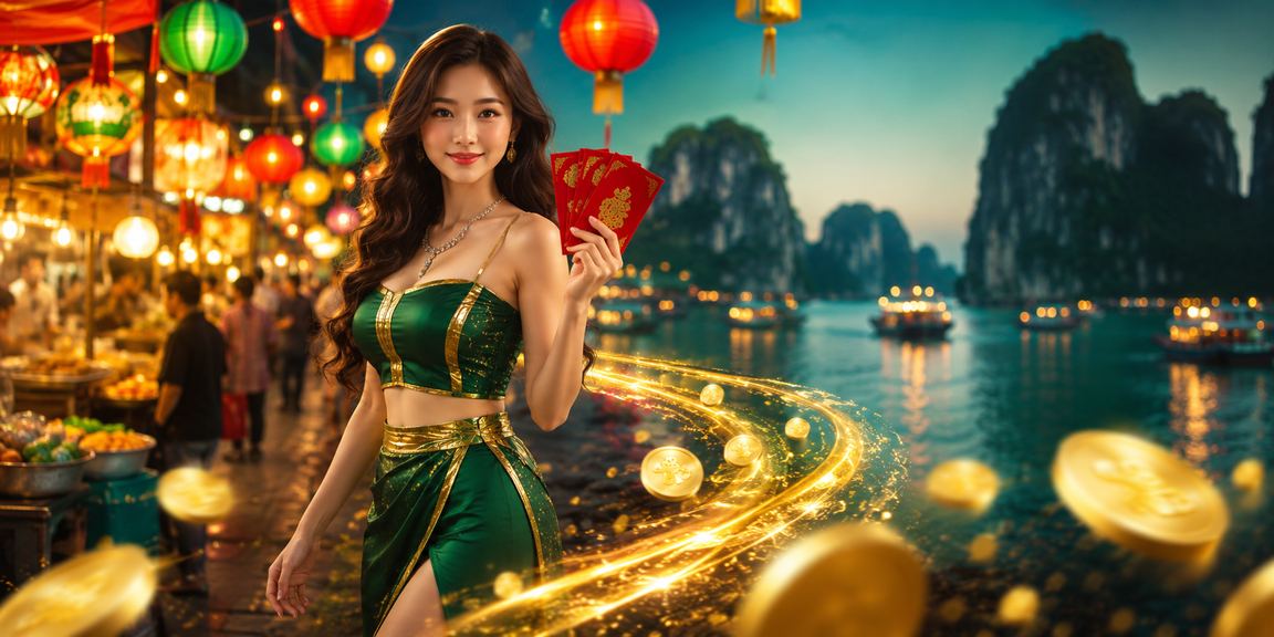 Người dùng tại vịnh Hạ Long xem kèo thể thao trên điện thoại tại chợ đêm